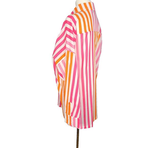 Beach Riot Top Size L  Alexa Sunset Stripes Cover Up Womens Large Button Up New - Picture 4 of 14